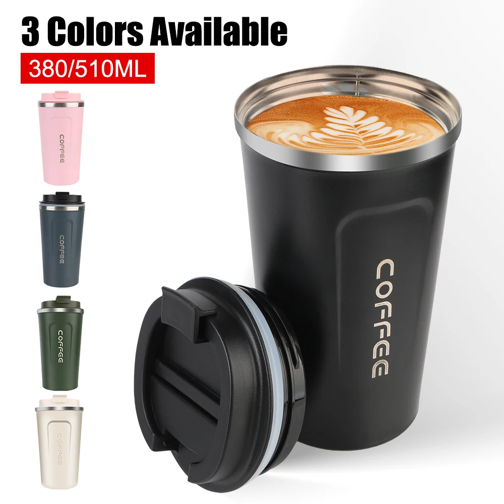 kf-Sef564d2e6cc549a0963d74a93384da99Q Double Stainless Steel Car Thermos Mug Coffee Mug Thermo Cafe 380/510ML for Tea Water Coffee Leak_Proof Travel Thermo Cup - Image 1