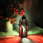 Glass Crystal Moroccan Candlestick Metal Hollow Candle Holder Home Coffee Shop Decoration Iron Hanging Candle Lantern - Image 2