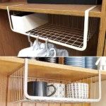 Hot S/L Cupboard Under Storage Iron Cabinet Closet Desk Hanging Mesh Basket Wire Bookcase Shelf Rack Organizer 1Pc - Image 3