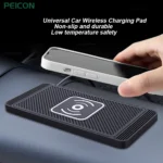 15W Fast Wireless Car Charger Mount for iPhone 16–12 & Samsung Galaxy S24/S23 – Silicone Anti-Slip Charging Stand