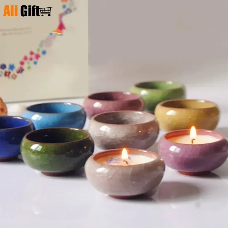 kf-Sfd387e12379441ef952d2dea2356568dD Handmade Ice Crack Ceramic Candlestick DIY Decorative Candle Holders for Home Party Wedding - Image 1