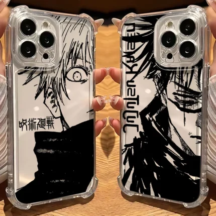 Jujutsu Kaisen Gojo Transparent Case for iPhone 16–11 & X Series – Shockproof Cover