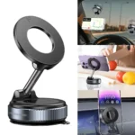 Electric Vacuum Magnetic Car Phone Mount – Strong Suction Foldable Holder