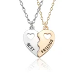 2pcs Romantic Best Friend Pendant Necklace Women Hollow Heart Best Friends Forever BFF Friendship Jewelry Accessories 2025