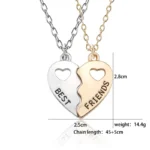 2pcs Romantic Best Friend Pendant Necklace Women Hollow Heart Best Friends Forever BFF Friendship Jewelry Accessories 2025 - Image 6