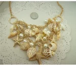 New Fashion Shell Starfish Choker Necklaces Multilayer Pearl Statement Necklaces For Women Beach - Image 5
