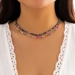 Lacteo Bohemia Multicolour Acrylic Seed Beads Necklace Women Handmade Strand Beaded Choker Short Neck Chain Simple Jewelry Party - Image 2
