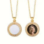 Stylish Personalized Picture Rotatable Round Pendant Necklace Double-Sided DIY Chain Necklace for Custom Unisex Jewelry Gifts - Image 5