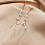 2PC Women's Fashion Trend Pearl Love Tassel Earrings Outdoor Travel Carnival Banquet Party Holiday Dressing Gifts - Image 6