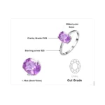 JewelryPalace Rose Gold Yellow Gold Plated Oval Natural Amethyst Citrine Garnet Topaz Peridot 925 Sterling Silver Ring for Women - Image 5