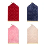 Soft Worship Kneel Travel Prayer Rug Non-slip Prayer Mat Flannel Carpet for Muslim Ramadan Embossing Floor Carpets Portable - Image 3