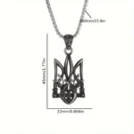 Retro Neptune Poseidon Trident Necklace Ukraine National Emblem Pendant Men's Fashion Cool Trendy Jewelry Accessories - Image 5