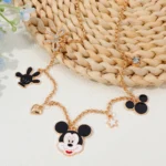 Mickey and Minnie Mouse Oil Drip Alloy Pendant Necklace, Simple Multi-Layer Collarbone Necklace, Cartoon Cosplay Jewelry - Image 4