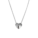 Simple Trendy Silver Color Love Heart Pendant Necklace for Women Korean Fashion Snake Bone Chain Clavicle Chokers Party Jewelry - Image 5