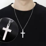 Fashion Stainless Steel Cross Pendant Necklace For Women Men Link Chain Charm Necklace Cool Boys Girls Punk Hip Hop Jewelry Gift - Image 2