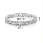 SAIYE Solid 18K 14K Gold Moissanite Tennis Bracelet for Women D VVS1 Round 925 Sterling Silver Luxury Bracelet for Engagement - Image 4