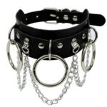 Pink Gothic Chain Necklace Leather Choker Party Punk Chokers Collar Goth Necklaces Women Black PU Kawaii Witch Rave Jewelry - Image 6