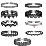 Lady Chokers Leaf Tassel Women Neck Jewelry Accessory Girl Lace Gothic Vintage Sexy Fashion Velvet Rose Beads Flower Necklace - Image 2