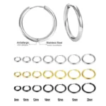 10/20Pcs Minimalist 316L Stainless Steel Small Hoop Earrings For Women Man Classic Round Earrings Fashion Ear Piercing Jewelry - Image 5