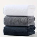 3PCS Large Bath Towels Set Grey Adult Coral Velvet Bathroom Absorbent Soft Quick Dry White Bathing Towel 70X140 Beachtowel Black - Image 6