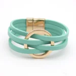 Leather Bracelets For Women 2024 Fashion Bracelets & Bangles Elegant Multilayer Wide Wrap Bracelet Female Jewelry Gift - Image 6