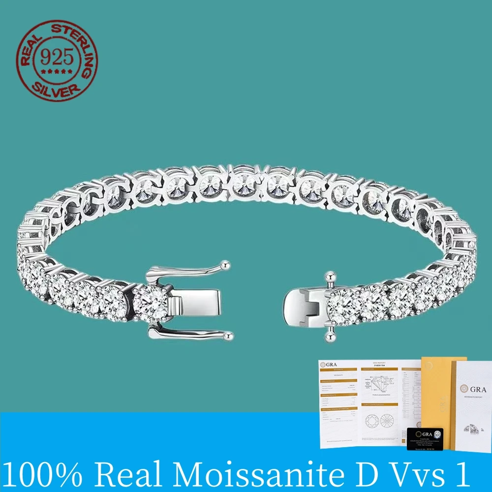 kf-S2d72a4e9f48e4d198dd59076bfb92f69Z Factory Price Unisex Hip Hop Moissanite Tennis Chain for Women S925 Sterling Silver Gold Man Bracelet Hiphop Jewelry - Image 1