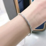 925 Sterling Silver 4.4 Carat Moissanite Adjustable Tennis Bracelet Fashion Temperament Design Light Luxury Ladies - Image 4