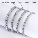 100% S925 Sterling Silver 2-6mm Real Moissanite Tennis Bracelet for Women Wedding Jewelry Christmas Exquisite Gift - Image 5