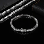 S925 Sterling Silver 3mm 4mm D Color Moissanite Tennis Bracelet Full Diamond GRA Wedding Jewelry Bracelets For Women Man - Image 3