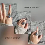 Retro Oval Natural Labradorite Rings for Women Men Silver Ring Finger Ring Retro Gemstone Rings Jewelry Party Gift - Image 4
