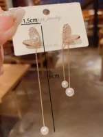 2PC Women's Fashion Trend Pearl Love Tassel Earrings Outdoor Travel Carnival Banquet Party Holiday Dressing Gifts - Image 4