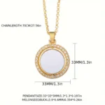 Stylish Personalized Picture Rotatable Round Pendant Necklace Double-Sided DIY Chain Necklace for Custom Unisex Jewelry Gifts - Image 3