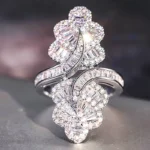 Huitan Special Design Women Ring Inlaid Shining Cubic Zirconia Fashion Luxury Wedding Party Accessories Charming Elegant Jewelry - Image 2
