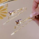 Temperament Green Purple Zircon Earrings Dangle For Women Gold Color Long Tassel Earring Party Wedding Ear Jewelry Girls Gifts - Image 5
