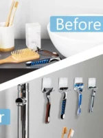 6/2pcs Razor Holder 304 Stainless Steel Men Shaving Shaver Razor Stand Shelf Shaving Razor Storage Rack Bathroom Hook Organizer - Image 2