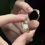 Ladies' Luxury Camellia Flower Open End Ring Alloy Adjustable Ring Wedding, Party, Party Accessories - Image 6