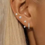 4PCS Fashion Zircon Round Hoop Earring Set Women Temperament Flower Ear Stud Huggie Earring Tragus Piercing Cartilage Jewelry - Image 6