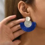 Fashion Bohemian Big Tassel Dangle White Fringe Female Earrings Drop Earrings for Women Statement Wedding Jewelry - Image 2