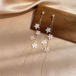 2PC Women's Fashion Trend Pearl Love Tassel Earrings Outdoor Travel Carnival Banquet Party Holiday Dressing Gifts - Image 5