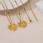 Flower Zircon Initial Heart Pendant Necklaces For Women 2024 Trend Stainless Steel Letter Necklaces Jewelry Best Friend Gifts - Image 5
