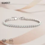 925 Sterling Silver 4.4 Carat Moissanite Adjustable Tennis Bracelet Fashion Temperament Design Light Luxury Ladies