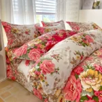 Floral Duvet Cover Set with Zipper Closure - 3 Piece Bedding Set Includes 1 Duvet Cover and 2 Pillowcases - Image 3
