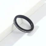 3mm Thin Stainless Steel Stackable CZ Eternity Spinner Ring Wedding Band for Women Men Size 5-12 - Image 6
