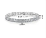 Solid 18K 14K Gold Moissanite Tennis Bracelet for Women D VVS1 Round 925 Sterling Silver Luxury Bracelet for Engagement - Image 6