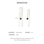 Simple Geometric Square Drop Earring For Women Korean Fashion Gold-color Line Long Tassel Dangle Earrings Party Jewelry Gift - Image 5