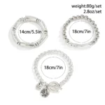 Ingemark 4Pcs/Set Vintage OT Buckle Coin Pendant Bracelet for Women on Hand Goth Open Charm Bangles Couple Friends Jewelry Gift - Image 4