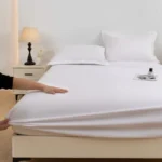 1PC White Waterproof Microfiber Mattress Cover 360° Full Elastic Encasement Anti-slip Deep Pocket Fits 15-30cm Bed Fitted Sheet - Image 4