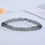 Vintage Elastic Braided Fish Thread Choker Gothic Black Choker 1pc Fashion Necklace for Punk Girl Women Gift - Image 4