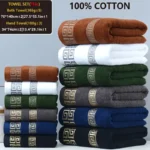 1/4/6pcs Black Cotton Towels 34x74cm 70x140cm Embroidered Hotel Quality Bath Towel for Adults Christmas Gift Thicken Face Towels - Image 2