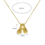 Golden Color Stainless Steel Initial Necklace for Women Girls Chunky Bubble Letter Pendant Necklaces Trendy Collar Jewelry Gift - Image 6